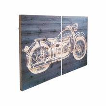Two Piece Motorcycle Wood Plank Wall Art