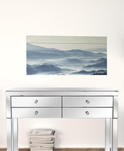 Mysteriously Misty Blue Mountains Wood Plank Wall Art