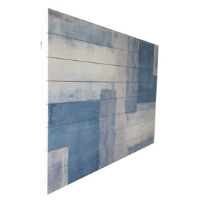 Abstract Soft Blue Pattern Wood Plank Wall Art