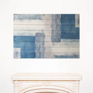 Abstract Soft Blue Pattern Wood Plank Wall Art