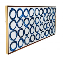 Abstract Blue Rings Framed Canvas Wall Art