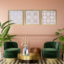 Set of Three Pale Pink Tile Framed Wall Art