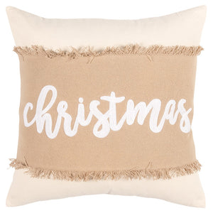 Christmas Beige and Natural Decorative Throw Pillow