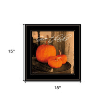 Give Thanks Pumpkins Black Framed Print Wall Art - Buy JJ's Stuff