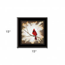 Cardinal on a Branch Black Framed Print Wall Art - Buy JJ's Stuff