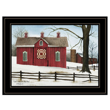 Lovers Knot Quilt Red Barn Black Framed Print Wall Art - Buy JJ's Stuff