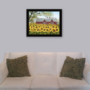 Sunflower Farm Black Framed Print Wall Art