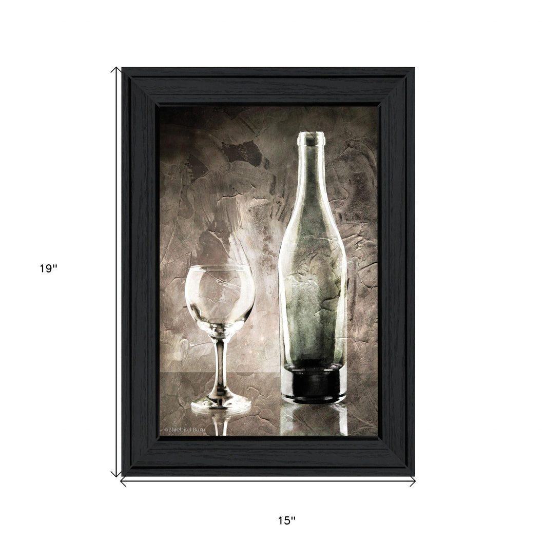 Moody Gray Wine Glass Still Life 2 Black Framed Print Wall Art - Buy JJ's Stuff