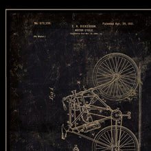 Motor Bike Patent Black Framed Print Wall Art - Buy JJ's Stuff