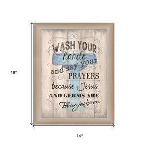 Wash Your Hands 3 Brown Framed Print Wall Art