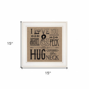 Hugs Around The Neck 1 White Framed Print Wall Art - Buy JJ's Stuff