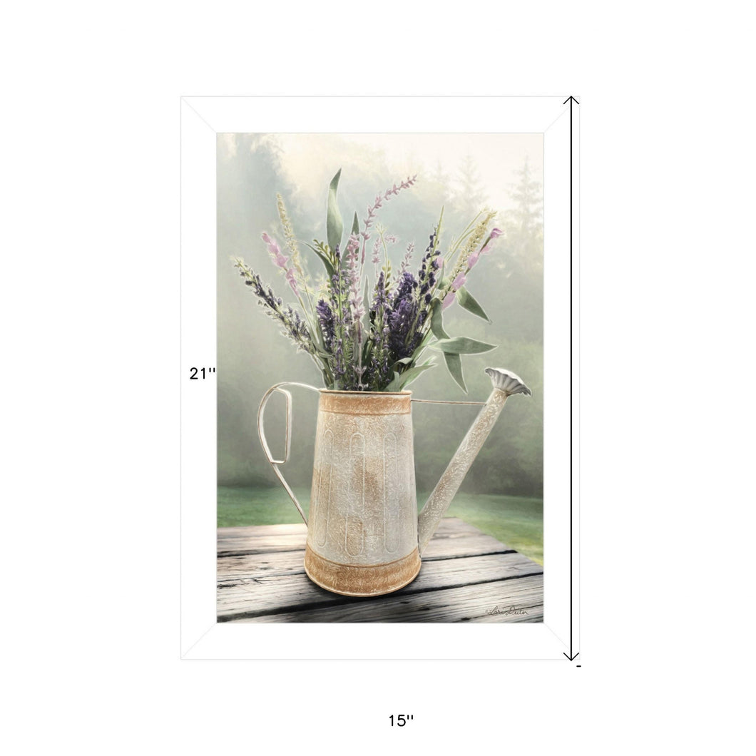 Lavender Watering Can 2 White Framed Print Wall Art - Buy JJ's Stuff