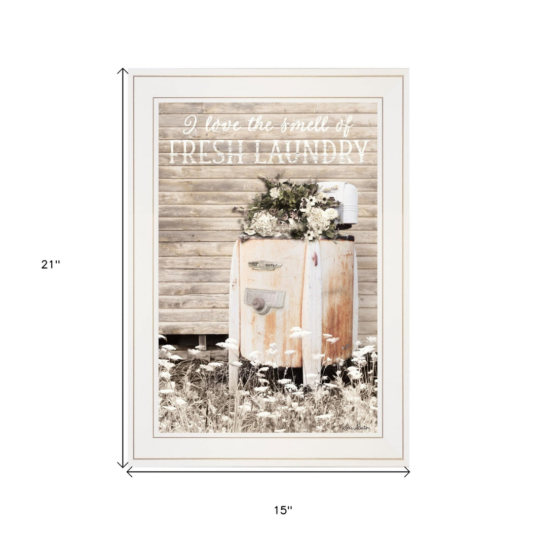 Fresh Laundry 1 White Framed Print Wall Art - Buy JJ's Stuff