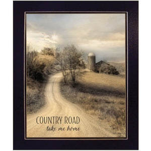 Country Road Take Me 2 Black Framed Print Wall Art - Buy JJ's Stuff
