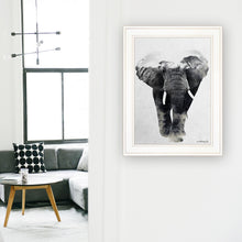 Elephant Walk 1 White Framed Print Wall Art - Buy JJ's Stuff