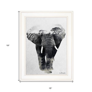 Elephant Walk 1 White Framed Print Wall Art - Buy JJ's Stuff