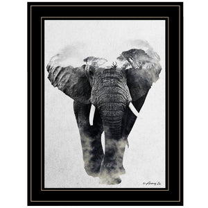 Elephant Walk 2 Black Framed Print Wall Art - Buy JJ's Stuff
