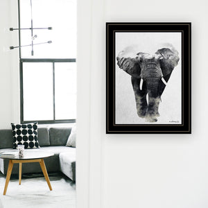 Elephant Walk 2 Black Framed Print Wall Art - Buy JJ's Stuff
