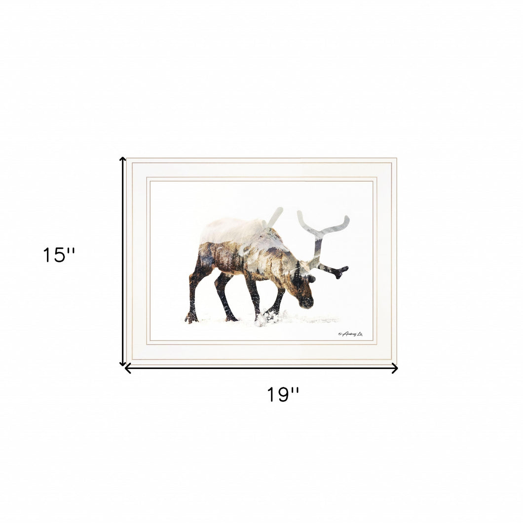Arctic Reindeer 1 White Framed Print Wall Art - Buy JJ's Stuff
