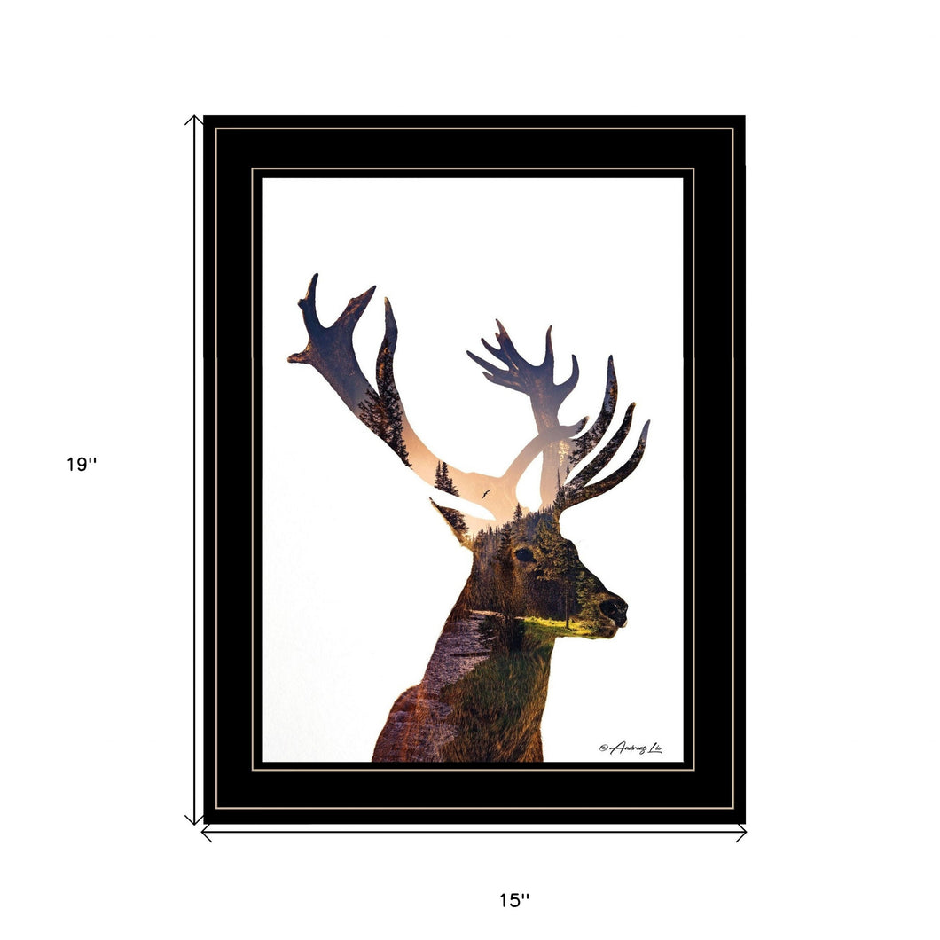 Deer In The Forest 2 Black Framed Print Wall Art - Buy JJ's Stuff