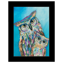 Wise Guys Owls Black Framed Print Wall Art