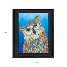 Owl on Blue Black Framed Print Wall Art - Buy JJ's Stuff