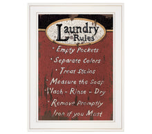 Laundry Rules 3 White Framed Print Laundry Wall Art