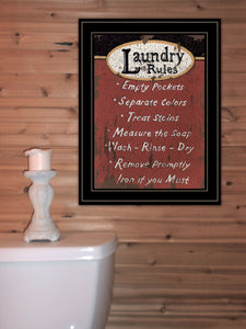 Laundry Rules 4 Black Framed Print Bathroom Wall Art - Buy JJ's Stuff