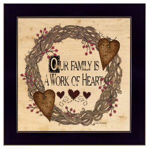 Our Family Is A Work Of The Heart Black Framed Print Wall Art - Buy JJ's Stuff