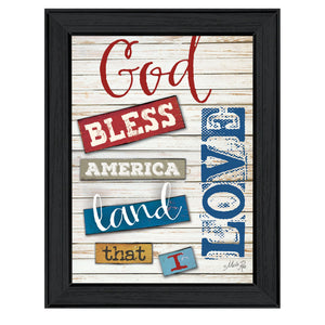 God Bless America 4 Black Framed Print Wall Art - Buy JJ's Stuff