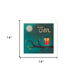 Night Owl 1 White Framed Print Wall Art - Buy JJ's Stuff