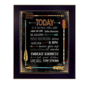Today Is A Brand New Day 3 Black Framed Print Wall Art