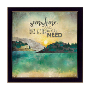 Sunshine And Lake Water 1 Black Framed Print Wall Art