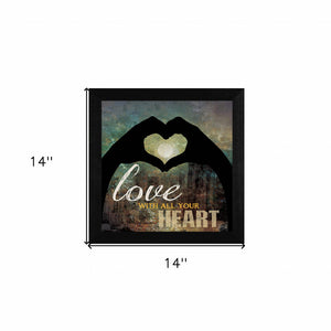 Love With All Your Heart 2 Black Framed Print Wall Art - Buy JJ's Stuff