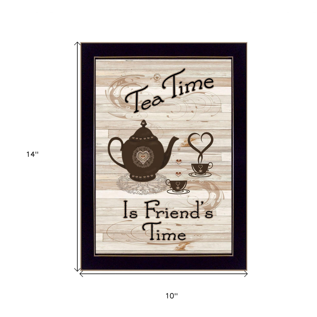 Tea Time 3 Black Framed Print Wall Art
