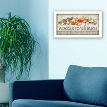 Welcome To The Beach White Framed Print Wall Art