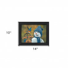 Bluebird Snowman Black Framed Print Wall Art - Buy JJ's Stuff