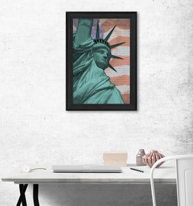 Lady Liberty Black Framed Print Wall Art - Buy JJ's Stuff