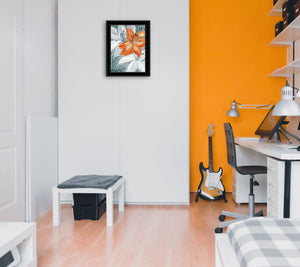 Tiger Lily In Orange 2 Black Framed Print Wall Art