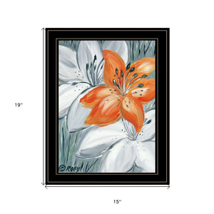 Tiger Lily In Orange 2 Black Framed Print Wall Art