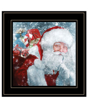Santa With Presents 2 Black Framed Print Wall Art - Buy JJ's Stuff
