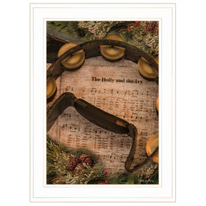 Holly And Ivy Christmas White Framed Print Wall Art - Buy JJ's Stuff