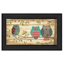 Three Wise Owls 3 Black Framed Print Wall Art
