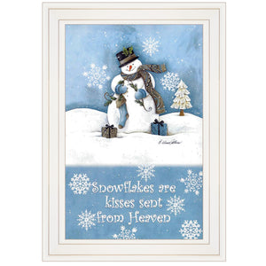 Trendy Snowman 1 White Framed Print Wall Art