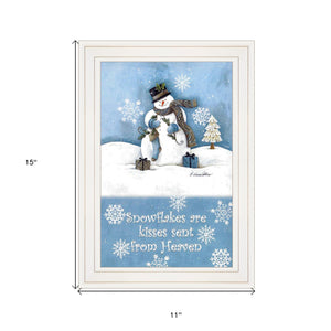 Trendy Snowman 1 White Framed Print Wall Art