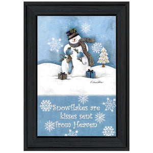 Trendy Snowman 2 Black Framed Print Wall Art