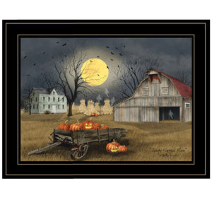 Spooky Harvest Moon 4 Black Framed Print Wall Art