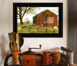 Flag Barn 3 Black Framed Print Wall Art - Buy JJ's Stuff