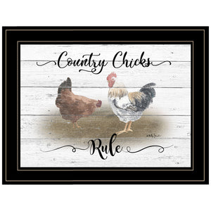 Country Chicks Rule 3 Black Framed Print Wall Art - Buy JJ's Stuff