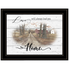 Love Will Always Lead You Home Farmhouse Black Framed Print Wall Art - Buy JJ's Stuff